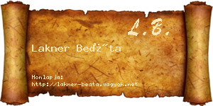 Lakner Beáta névjegykártya